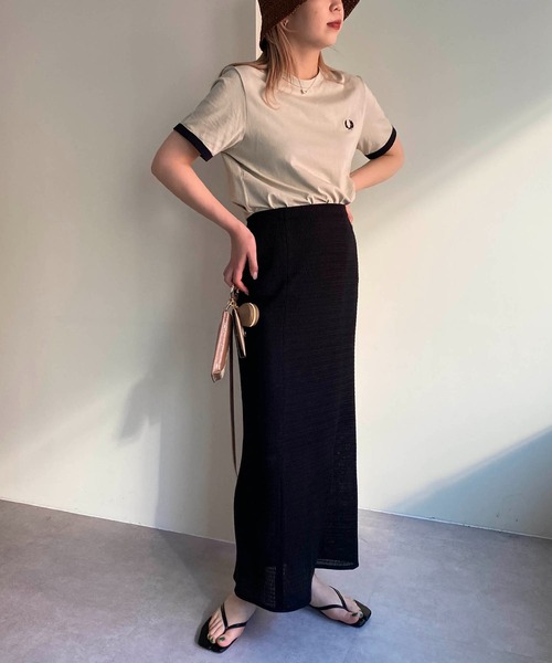 FRED PERRY(フレッドペリー)の「〈WEB限定〉【FRED PERRY/フレッドペリー】バイカラーTシャツ(Tシャツ/カットソー・レディース・グリーン/キャメル・SMALL)」の6枚目の写真