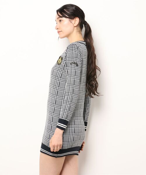 rienda suelta(リエンダスエルタ)の「《rienda suelta》グレンチェックワンピース ゴルフウエア(ワンピース・レディース・ネイビー・SMALL)」の2枚目の写真
