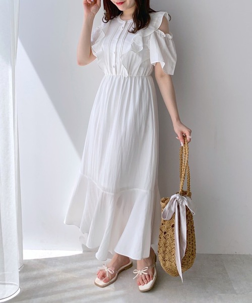 OLIVE des OLIVE（オリーブデオリーブ）の「リボン付きペーパーバッグ（かごバッグ・レディース・ベージュ/オフホワイト・FREE）」の8枚目の写真