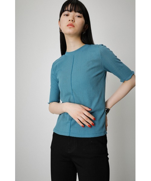 AZUL by moussy(アズールバイマウジー)の「MELLOW SHORT SLEEVE TOPS/メロウショートスリーブトップス(Tシャツ/カットソー・レディース・ピンク/ダークブルー/ホワイト/オレンジ/ブラック・MEDIUM/SMALL)」の4枚目の写真