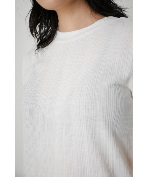 AZUL by moussy(アズールバイマウジー)の「MELLOW SHORT SLEEVE TOPS/メロウショートスリーブトップス(Tシャツ/カットソー・レディース・ピンク/ダークブルー/ホワイト/オレンジ/ブラック・MEDIUM/SMALL)」の12枚目の写真