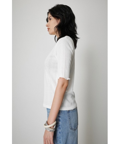 AZUL by moussy(アズールバイマウジー)の「MELLOW SHORT SLEEVE TOPS/メロウショートスリーブトップス(Tシャツ/カットソー・レディース・ピンク/ダークブルー/ホワイト/オレンジ/ブラック・MEDIUM/SMALL)」の10枚目の写真