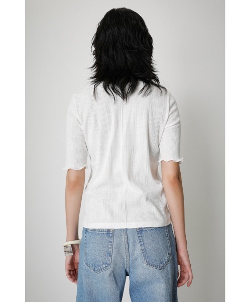 AZUL by moussy(アズールバイマウジー)の「MELLOW SHORT SLEEVE TOPS/メロウショートスリーブトップス(Tシャツ/カットソー・レディース・ピンク/ダークブルー/ホワイト/オレンジ/ブラック・MEDIUM/SMALL)」の11枚目の写真
