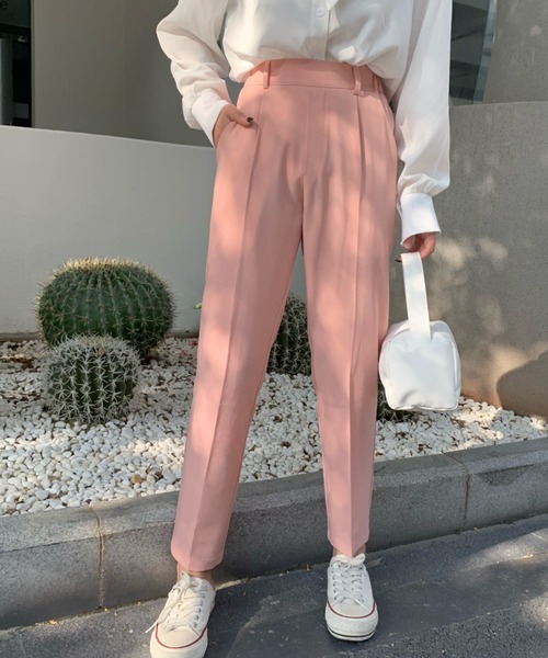 Diosfront（ディオスフロント）の「センタープレステーパードスラックスパンツ（スラックス・レディース・ブラック/グレー/ピンク/グリーン/ベージュ・S/M/L）」の18枚目の写真