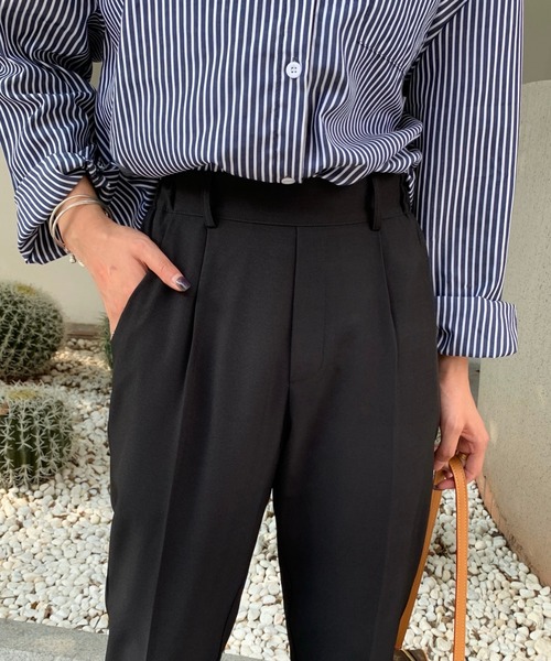 Diosfront（ディオスフロント）の「センタープレステーパードスラックスパンツ（スラックス・レディース・ブラック/グレー/ピンク/グリーン/ベージュ・S/M/L）」の15枚目の写真