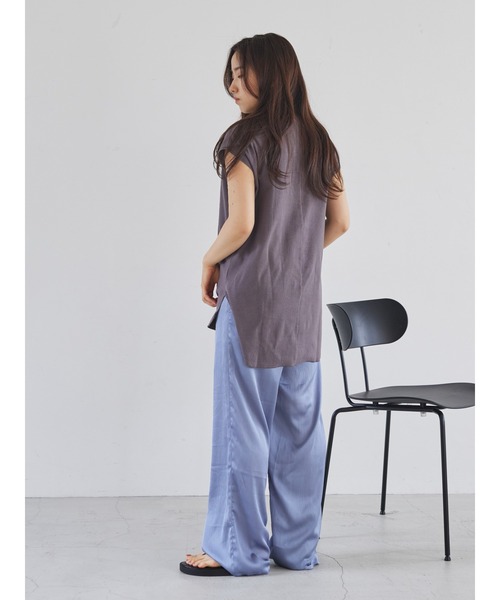 rem closet(レムクローゼット)の「キーネックリブプルオーバー(Tシャツ/カットソー・レディース・チャコールグレー/ミント・FREE)」の7枚目の写真
