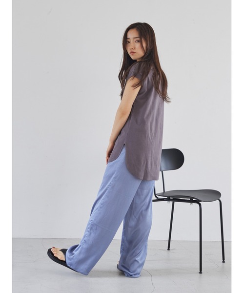 rem closet(レムクローゼット)の「キーネックリブプルオーバー(Tシャツ/カットソー・レディース・チャコールグレー/ミント・FREE)」の12枚目の写真