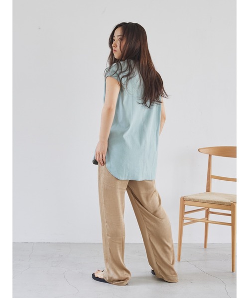 rem closet(レムクローゼット)の「キーネックリブプルオーバー(Tシャツ/カットソー・レディース・チャコールグレー/ミント・FREE)」の5枚目の写真