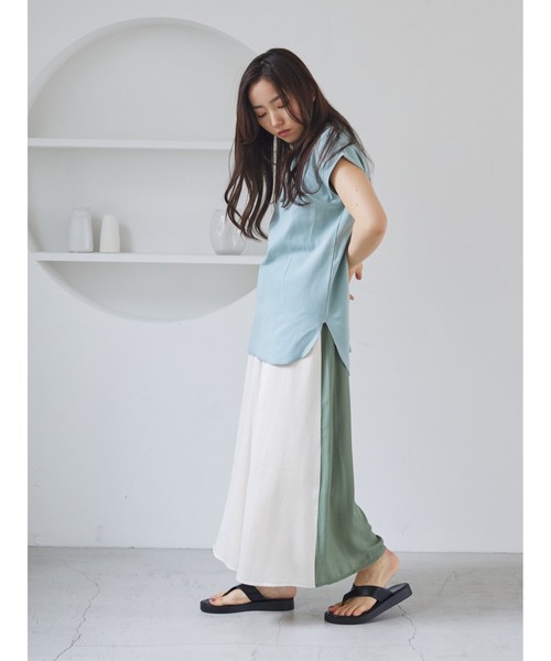 rem closet(レムクローゼット)の「キーネックリブプルオーバー(Tシャツ/カットソー・レディース・チャコールグレー/ミント・FREE)」の22枚目の写真
