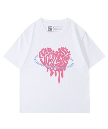 A'GEM/9 × .kom『.kom/ドットケーオーエム』レタリング ハートスペース グラフィック半袖Tシャツ カットソー