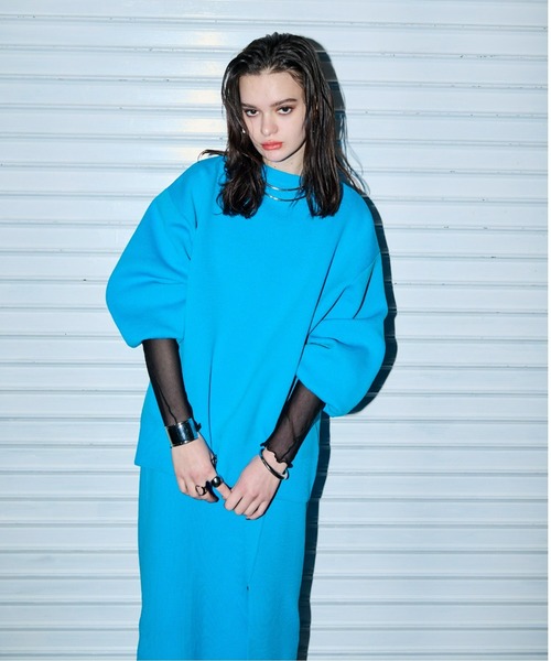 AIC.（エーアイシー）の「スポンジニットオーバーサイズトップス（ニット/セーター・レディース・ブラック/ピンク/ブルー/グリーン/ライトブルー/ライトグリーン/オレンジ・FREE）」の4枚目の写真