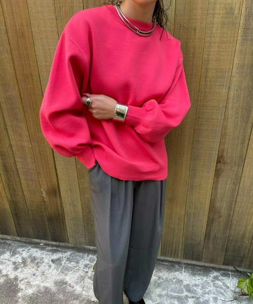 AIC.（エーアイシー）の「スポンジニットオーバーサイズトップス（ニット/セーター・レディース・ブラック/ピンク/ブルー/グリーン/ライトブルー/ライトグリーン/オレンジ・FREE）」の22枚目の写真