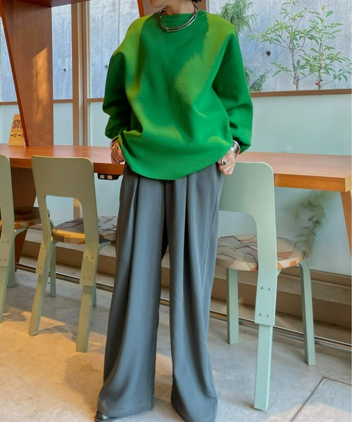 AIC.（エーアイシー）の「スポンジニットオーバーサイズトップス（ニット/セーター・レディース・ブラック/ピンク/ブルー/グリーン/ライトブルー/ライトグリーン/オレンジ・FREE）」の8枚目の写真