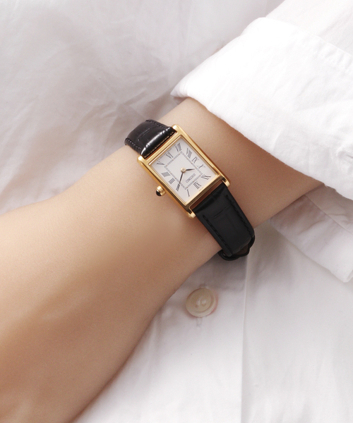 SEIKO セイコー SWR054 レディースアナログウォッチ Seiko Quartz White Dial Black Leather Ladies Watch SWR054