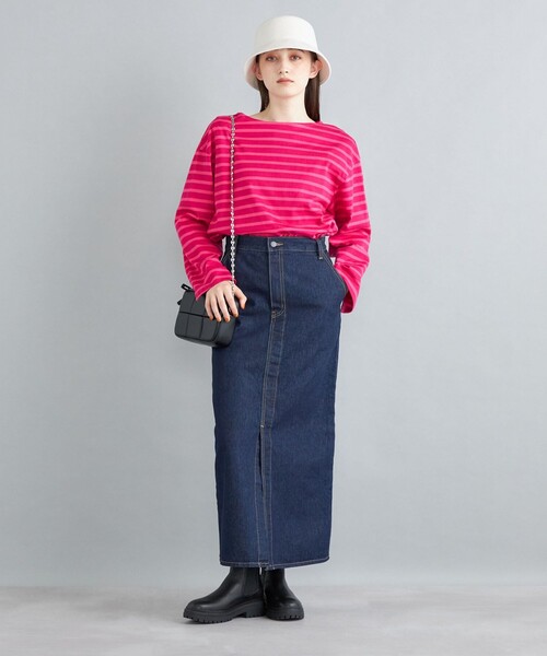 SHIPS（シップス）の「〈洗濯機可能〉11.5oz デニムタイトスカート◇（デニムスカート・レディース・ネイビー/ブルー・SMALL/MEDIUM/LARGE）」の12枚目の写真