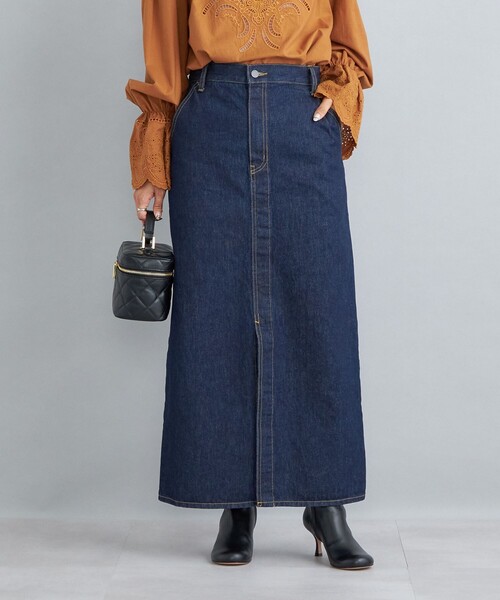 SHIPS（シップス）の「〈洗濯機可能〉11.5oz デニムタイトスカート◇（デニムスカート・レディース・ネイビー/ブルー・SMALL/MEDIUM/LARGE）」の8枚目の写真