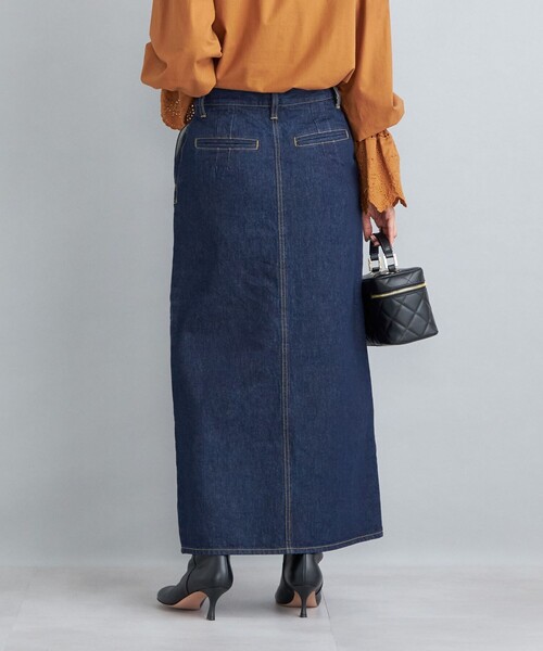 SHIPS（シップス）の「〈洗濯機可能〉11.5oz デニムタイトスカート◇（デニムスカート・レディース・ネイビー/ブルー・SMALL/MEDIUM/LARGE）」の5枚目の写真