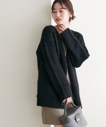 natural couture | WEB限定カラー有り/2022AWアイテム/ミックス起毛カラーミドルカーディガン(カーディガン/ボレロ)