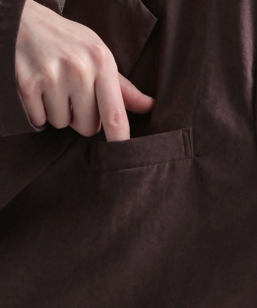 HARE(ハレ)の「スエードライクショートジャケット(HARE)(テーラードジャケット・メンズ・ブラック/ボルドー・SMALL/MEDIUM)」の11枚目の写真