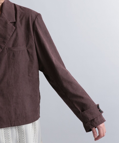 HARE(ハレ)の「スエードライクショートジャケット(HARE)(テーラードジャケット・メンズ・ブラック/ボルドー・SMALL/MEDIUM)」の18枚目の写真