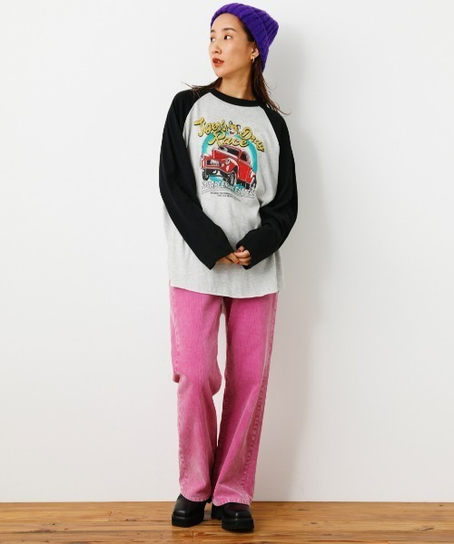 RODEO CROWNS WIDE BOWL(ロデオクラウンズワイドボウル)の「Tiger Drag RaceラグランL/STシャツ(Tシャツ/カットソー・レディース・ブラック/ブラウン/ダークグリーン・FREE)」の4枚目の写真