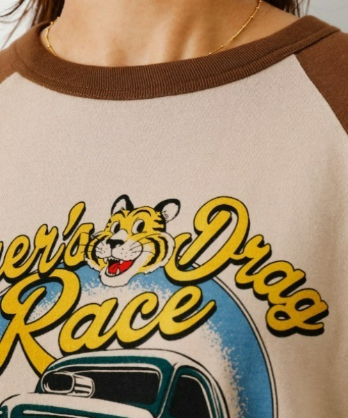 RODEO CROWNS WIDE BOWL(ロデオクラウンズワイドボウル)の「Tiger Drag RaceラグランL/STシャツ(Tシャツ/カットソー・レディース・ブラック/ブラウン/ダークグリーン・FREE)」の10枚目の写真