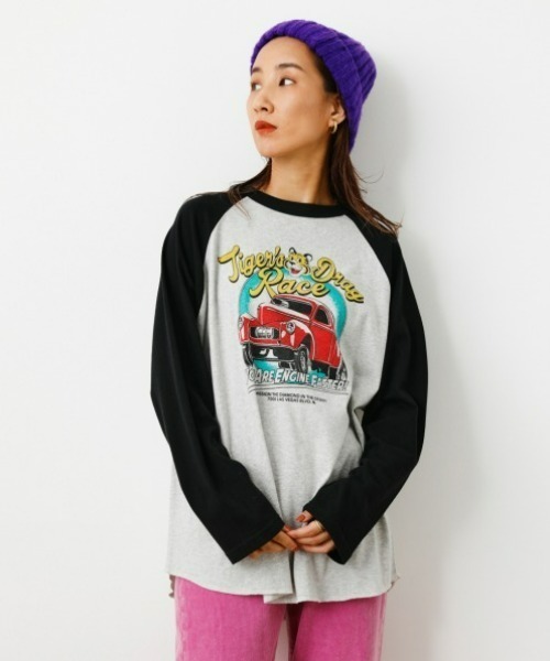 RODEO CROWNS WIDE BOWL(ロデオクラウンズワイドボウル)の「Tiger Drag RaceラグランL/STシャツ(Tシャツ/カットソー・レディース・ブラック/ブラウン/ダークグリーン・FREE)」の19枚目の写真