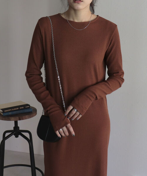 fredy emue（フレディエミュ）の「タイトマキシ丈リブワンピース（ワンピース・レディース・ブラック/ブラウン・38）」の10枚目の写真
