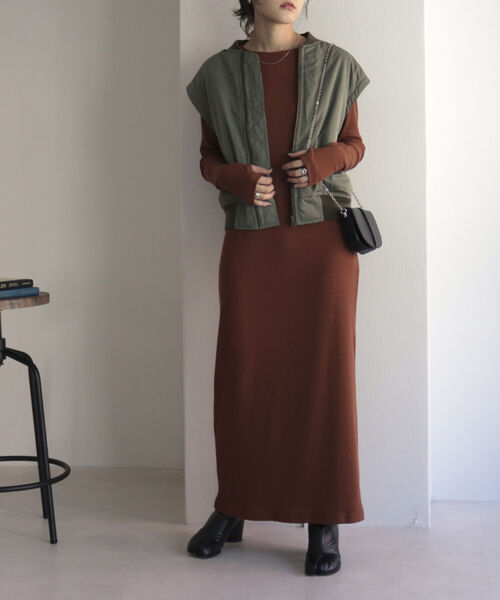 fredy emue（フレディエミュ）の「タイトマキシ丈リブワンピース（ワンピース・レディース・ブラック/ブラウン・38）」の12枚目の写真