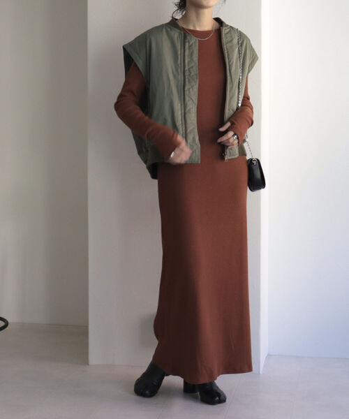 fredy emue（フレディエミュ）の「タイトマキシ丈リブワンピース（ワンピース・レディース・ブラック/ブラウン・38）」の13枚目の写真