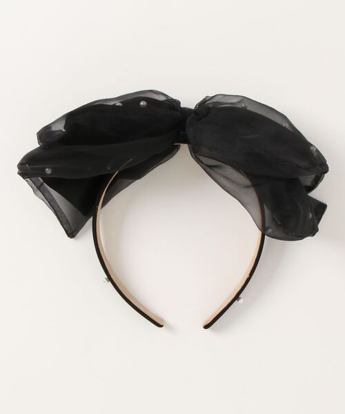 Swankiss(スワンキス)の「SX sheer ribbon headband(カチューシャ・レディース・ブラック/ベージュ・FREE)」の4枚目の写真