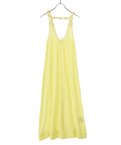 【Ganni】イエロー プリーツ加工シフォン ミディワンピース 専用☆新品・未使用☆ GANNI イエロー ティアード ワンピース 36