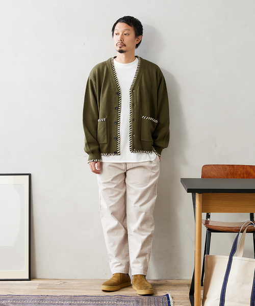 JOURNAL STANDARD relume(ジャーナルスタンダード レリューム)の「CALIFORNIA ハンドステッチニットカーディガン(カーディガン/ボレロ・メンズ・ブラック/ネイビー/カーキ・MEDIUM/LARGE)」の14枚目の写真
