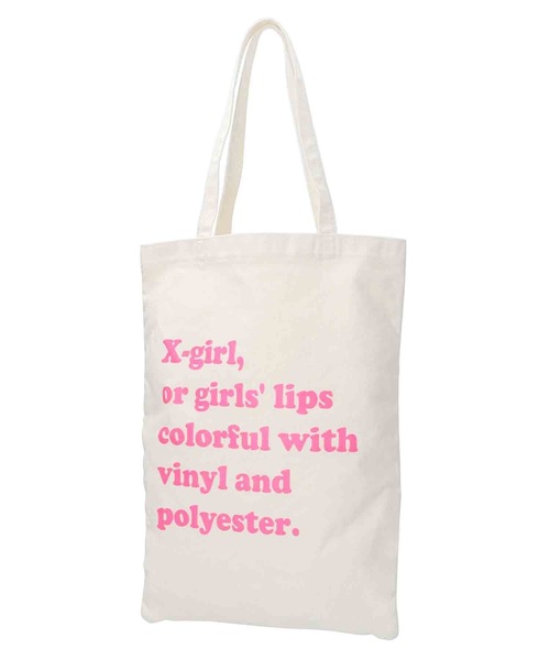 X-girl（エックスガール）の「TOTE BAG（トートバッグ・レディース・ライトブルー/ブラック/ホワイト・ONE SIZE）」の2枚目の写真