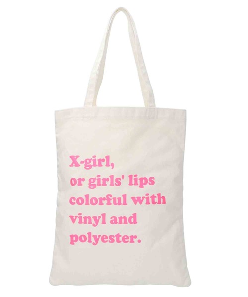 X-girl（エックスガール）の「TOTE BAG（トートバッグ・レディース・ライトブルー/ブラック/ホワイト・ONE SIZE）」の10枚目の写真