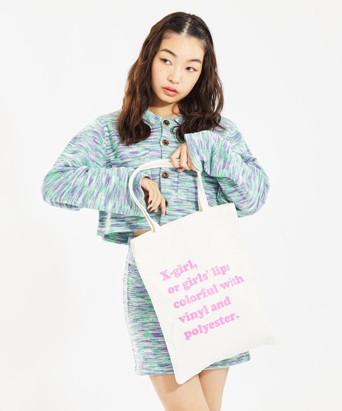 X-girl（エックスガール）の「TOTE BAG（トートバッグ・レディース・ライトブルー/ブラック/ホワイト・ONE SIZE）」の16枚目の写真