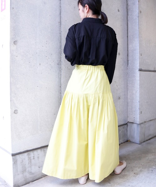 Brownie(ブラウニー)の「Brownie 肩ボタン開きストライプシャツ(シャツ/ブラウス・レディース・ホワイト/ブラック/グリーン/ライトベージュ・FREE)」の22枚目の写真