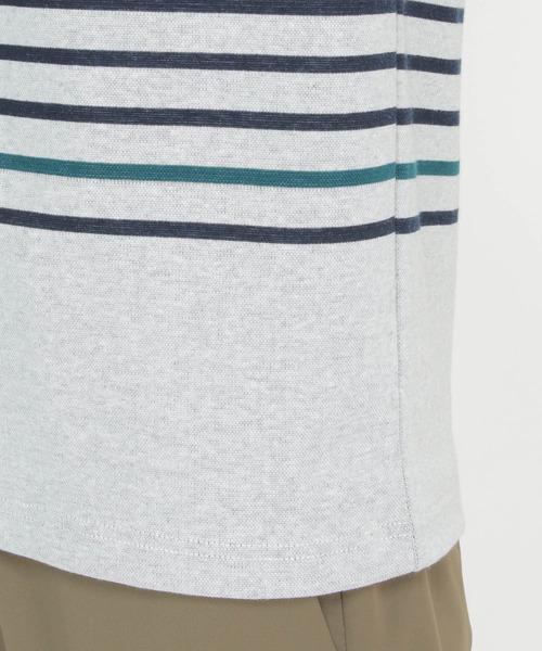 ikka(イッカ)の「ダブルジャガードボーダーロンT(Tシャツ/カットソー・メンズ・オフホワイト/グリーン/ブラック/ネイビー・XL/L/M/S)」の18枚目の写真