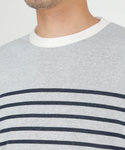 ikka(イッカ)の「ダブルジャガードボーダーロンT(Tシャツ/カットソー・メンズ・オフホワイト/グリーン/ブラック/ネイビー・XL/L/M/S)」の19枚目の写真