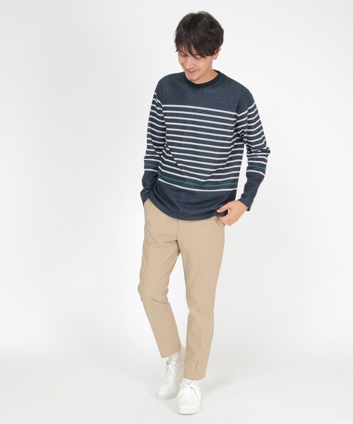 ikka(イッカ)の「ダブルジャガードボーダーロンT(Tシャツ/カットソー・メンズ・オフホワイト/グリーン/ブラック/ネイビー・XL/L/M/S)」の11枚目の写真