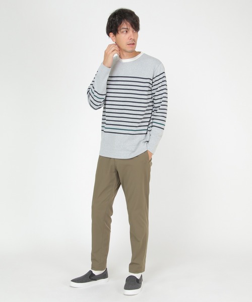 ikka(イッカ)の「ダブルジャガードボーダーロンT(Tシャツ/カットソー・メンズ・オフホワイト/グリーン/ブラック/ネイビー・XL/L/M/S)」の5枚目の写真