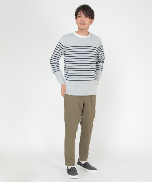 ikka(イッカ)の「ダブルジャガードボーダーロンT(Tシャツ/カットソー・メンズ・オフホワイト/グリーン/ブラック/ネイビー・XL/L/M/S)」の6枚目の写真