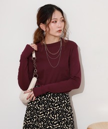 ACE オーガニックコットン フライス Tシャツ ハイネック 長袖 デオドラント UV加工