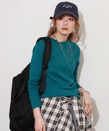 ACE オーガニックコットン フライス Tシャツ ハイネック 長袖 デオドラント UV加工