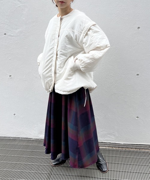 one way(ワンウェイ)の「チェック柄ボリュームスカート(スカート・レディース・ベージュ/レッド/ダークブルー・FREE)」の17枚目の写真