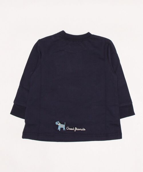 kladskap(クレードスコープ)の「犬刺しゅう長袖Tシャツ(Tシャツ/カットソー・キッズ・ピンク/ネイビー・100cm/90cm/120cm/80cm/110cm)」の3枚目の写真