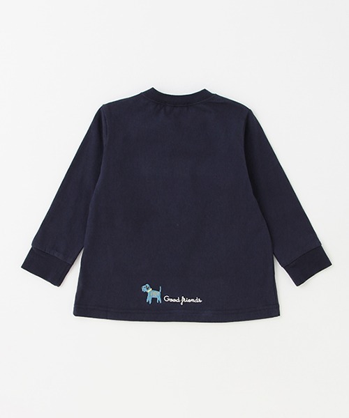 kladskap(クレードスコープ)の「犬刺しゅう長袖Tシャツ(Tシャツ/カットソー・キッズ・ピンク/ネイビー・100cm/90cm/120cm/80cm/110cm)」の4枚目の写真