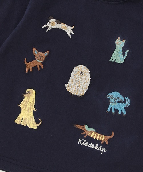 kladskap(クレードスコープ)の「犬刺しゅう長袖Tシャツ(Tシャツ/カットソー・キッズ・ピンク/ネイビー・100cm/90cm/120cm/80cm/110cm)」の6枚目の写真