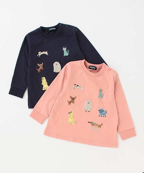 kladskap(クレードスコープ)の「犬刺しゅう長袖Tシャツ(Tシャツ/カットソー・キッズ・ピンク/ネイビー・100cm/90cm/120cm/80cm/110cm)」の12枚目の写真