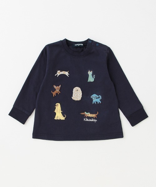 kladskap(クレードスコープ)の「犬刺しゅう長袖Tシャツ(Tシャツ/カットソー・キッズ・ピンク/ネイビー・100cm/90cm/120cm/80cm/110cm)」の13枚目の写真